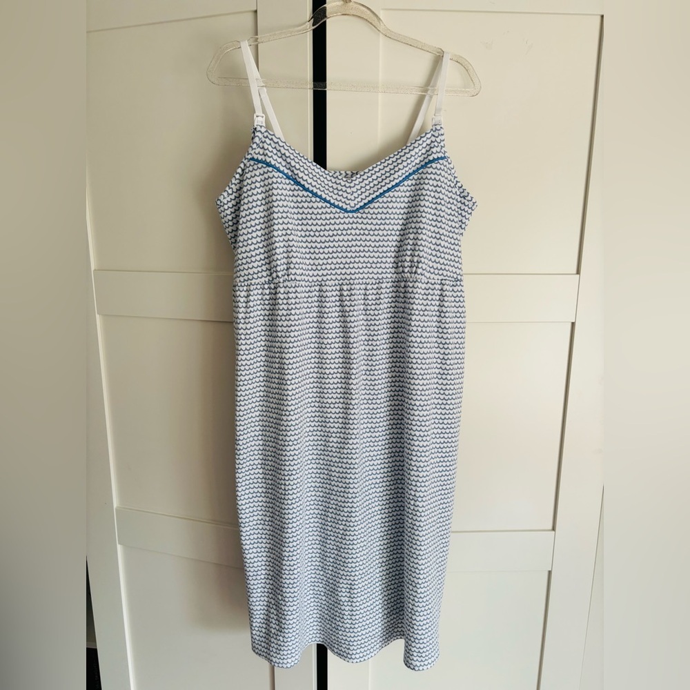 Petite Plume Women's Pima Cotton Maternity Nursing Nightgown Dress Medium - Picture 2 of 4